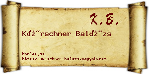 Kürschner Balázs névjegykártya